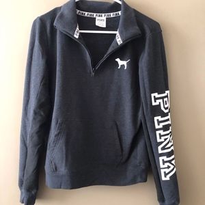 Grey Victoria's Secret PINK Half-zip